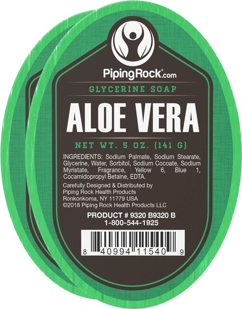 Aloe Vera Glycerine Soap, 5 oz (141 g) Bar, 2 Bars