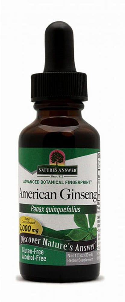 Extracto líquido de ginseng americano - Sin alcohol, 1 fl oz (30 mL) Frasco con dosificador