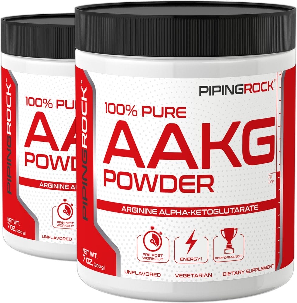 Arginine AAKG 100% Pure Powder-Nitric Oxide Enhancer, 7 oz (200 g) Bottles, 2 Bottles