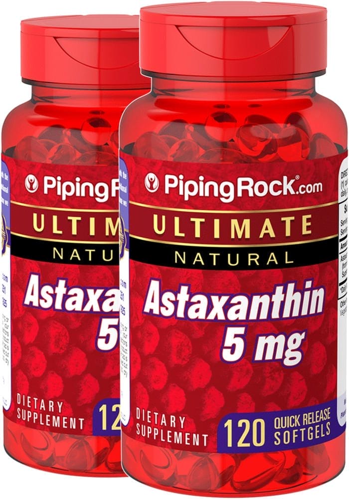 Astaxantina , 5 mg, 120 Cápsulas blandas de liberación rápida, 2 Botellas/Frascos