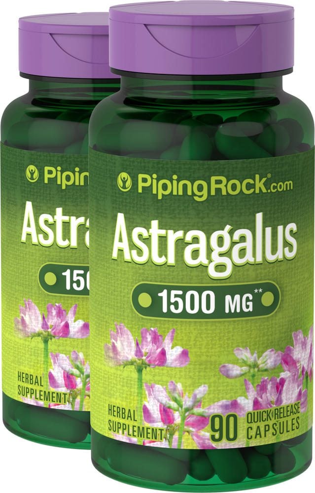 Raíz de astrágalo , 1500 mg, 90 Cápsulas de liberación rápida, 2 Botellas/Frascos