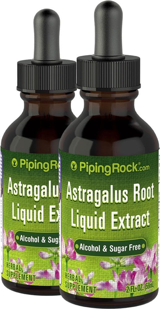 Extracto líquido de raíz de astrágalo - Sin alcohol, 2 fl oz (59 mL) Frasco con dosificador, 2 Botellas/Frascos