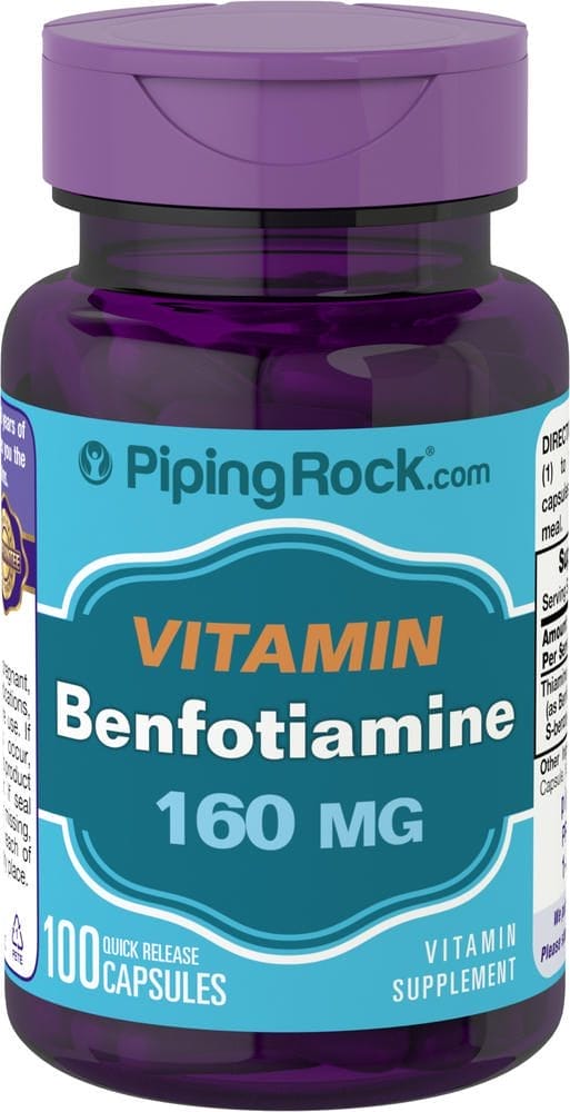 Benfotiamina (vitamina B1 soluble en grasas), 160 mg, 100 Cápsulas de liberación rápida