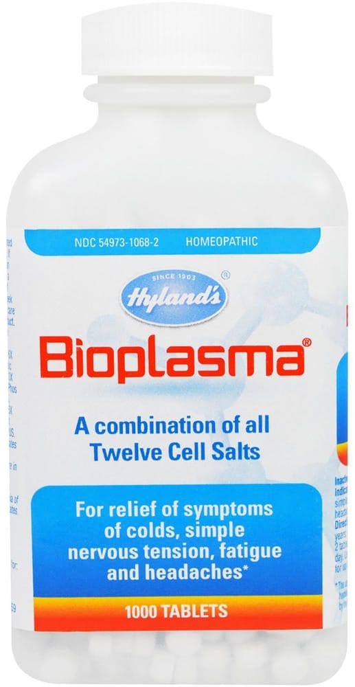 Bioplasma 6X Homeopatía para tensión, fatiga y dolores de cabeza, 1000 Tabletas