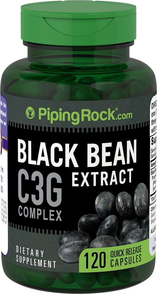 Complejo de extracto de frijol negro C3G, 120 Cápsulas de liberación rápida