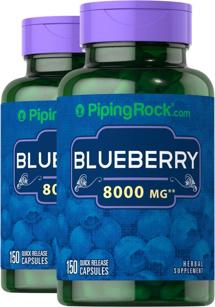 Blueberry, 8000 mg, 150 Cápsulas de liberación rápida, 2 Botellas/Frascos