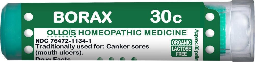 Borax 30c Homeopatía para úlceras aftas (úlceras bucales), 80 Gránulos
