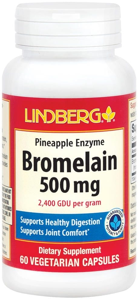 Enzima bromelaína de la piña (2400 GDU/g), 500 mg, 60 Cápsulas vegetarianas