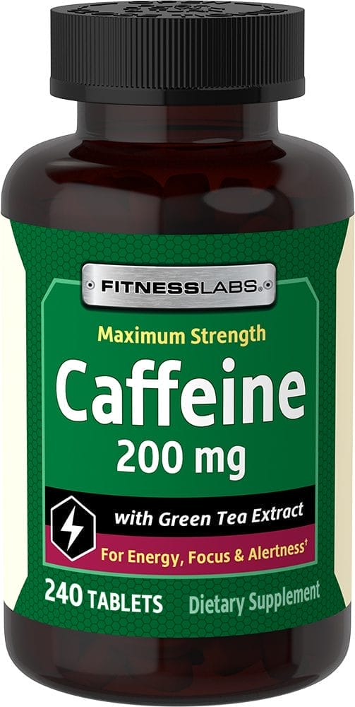Caffeine 200 mg with Green Tea Extract, 240 Tablets