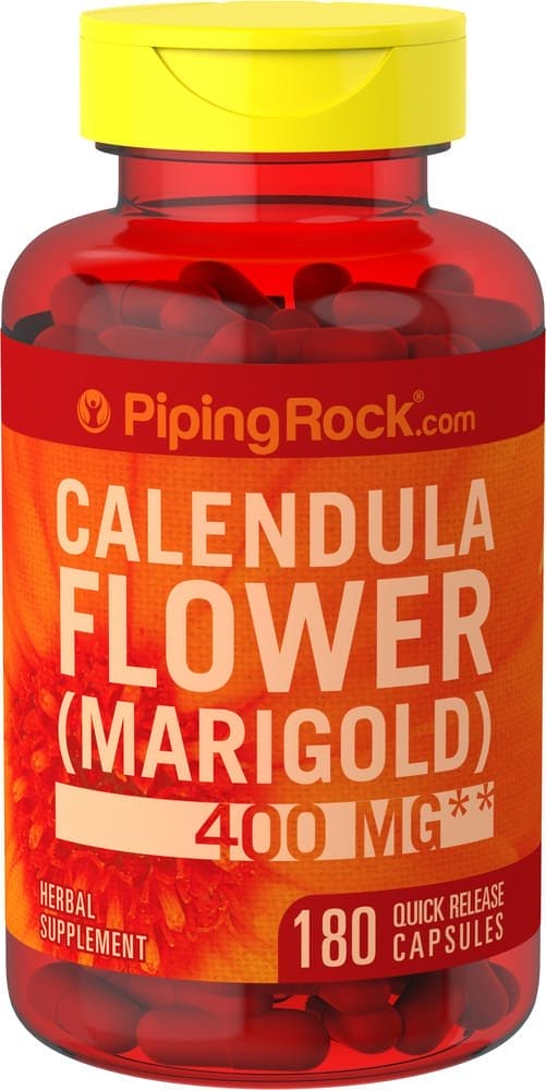 Flor de caléndula (maravilla), 400 mg, 180 Cápsulas de liberación rápida