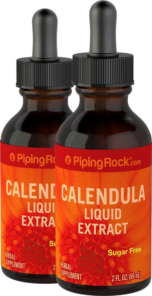 Calendula Liquid Extract, 2 fl oz (59 mL) Frasco con dosificador, 2 Botellas/Frascos