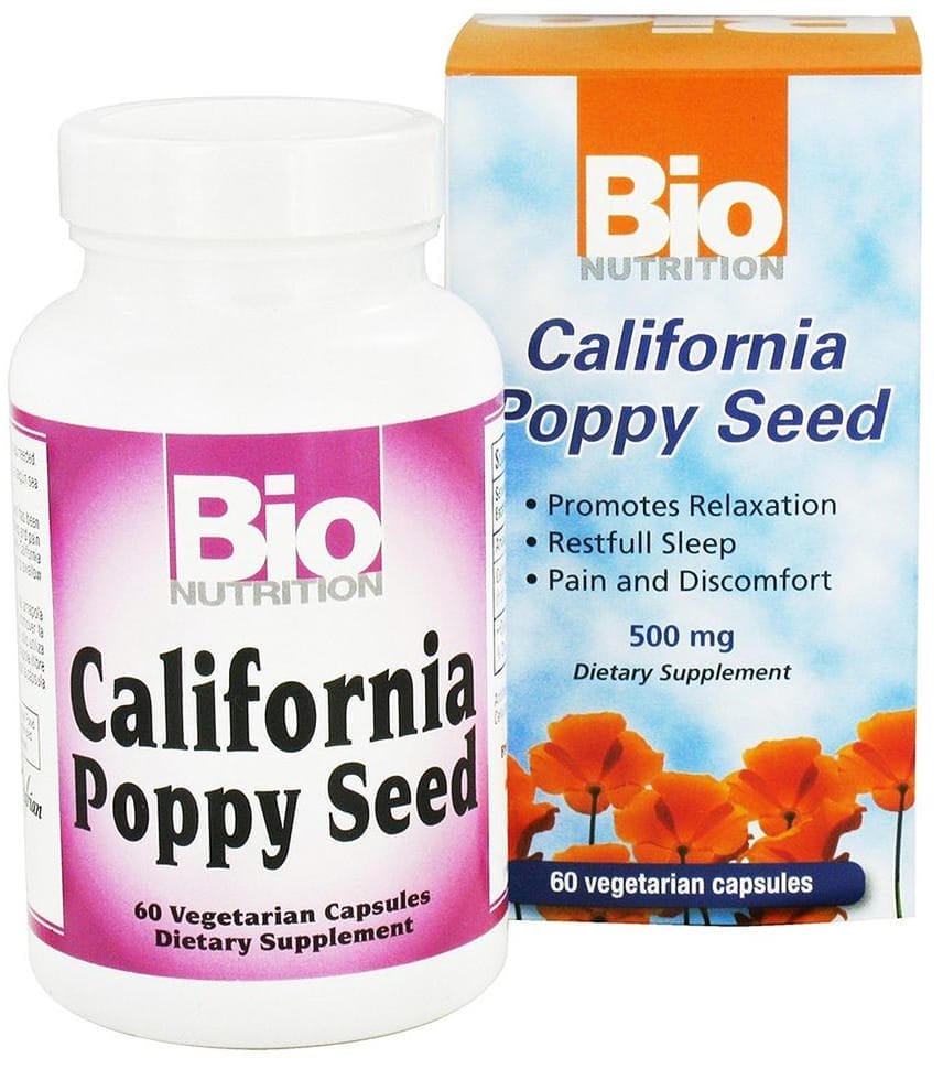 Semilla de amapola de California , 500 mg, 60 Cápsulas vegetarianas