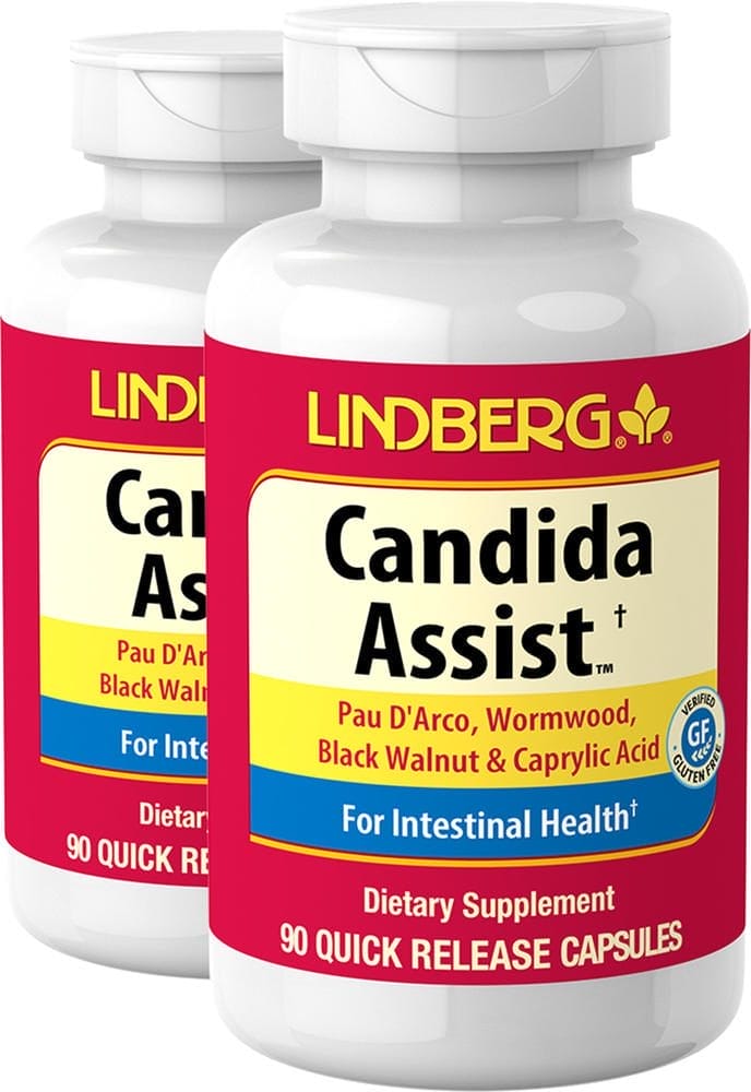 Ayuda para la flora intestinal Candida Assist, 90 Cápsulas, 2 Botellas/Frascos