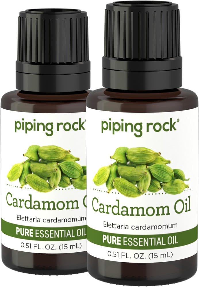 Aceite esencial de cardamomo, 100 % puro, 1/2 fl oz (15 ml) Frasco con dosificador, 2 Botellas/Frascos