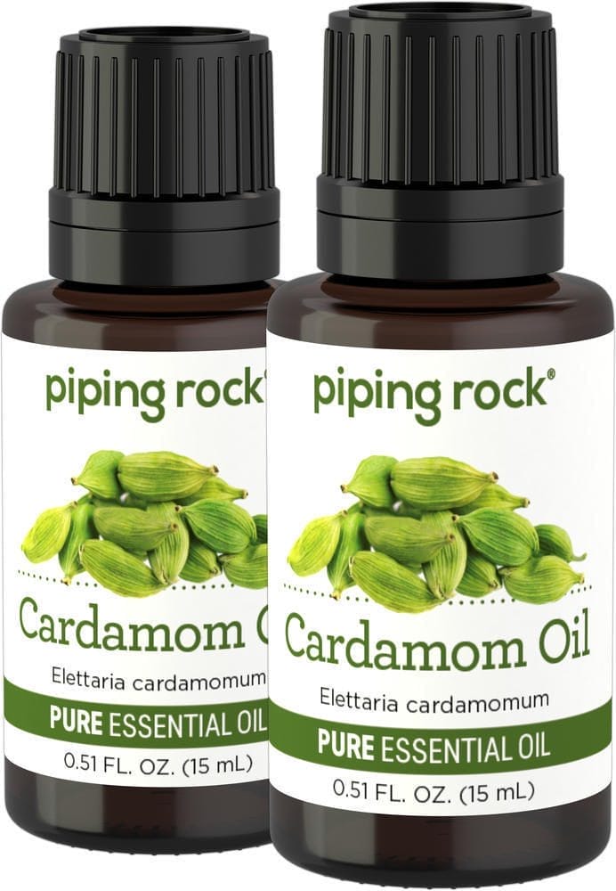 Cardamom Pure Essential Oil (GC/MS Tested), 1/2 oz (15 ml) Frasco con dosificador, 2 Botellas/Frascos