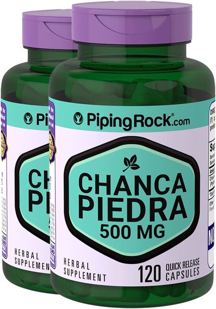 Chanca piedra (Phyllanthus niruri), 500 mg, 120 Cápsulas de liberación rápida, 2 Botellas/Frascos