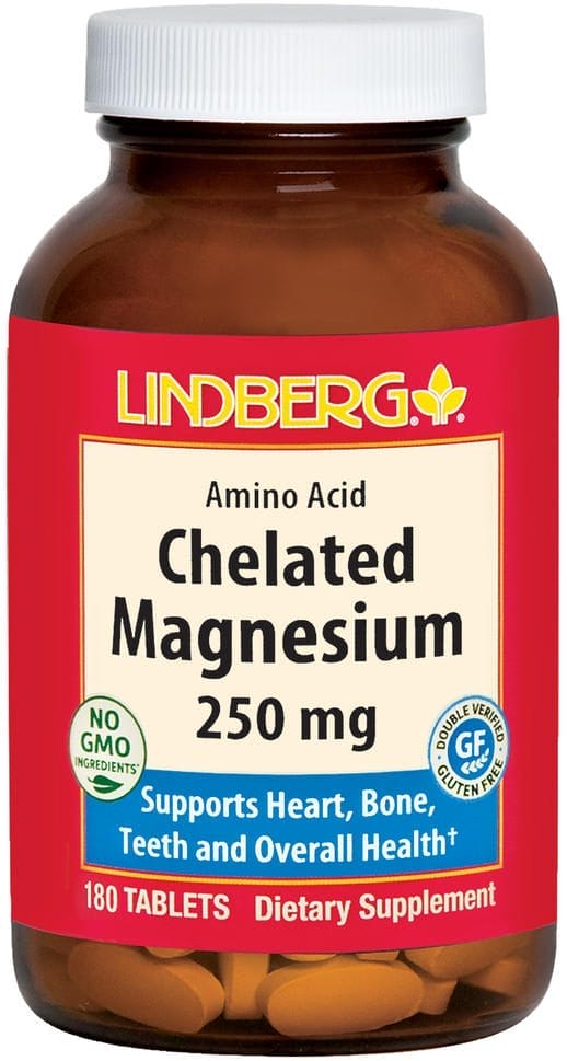 Magnesio quelado, 250 mg, 180 Tabletas