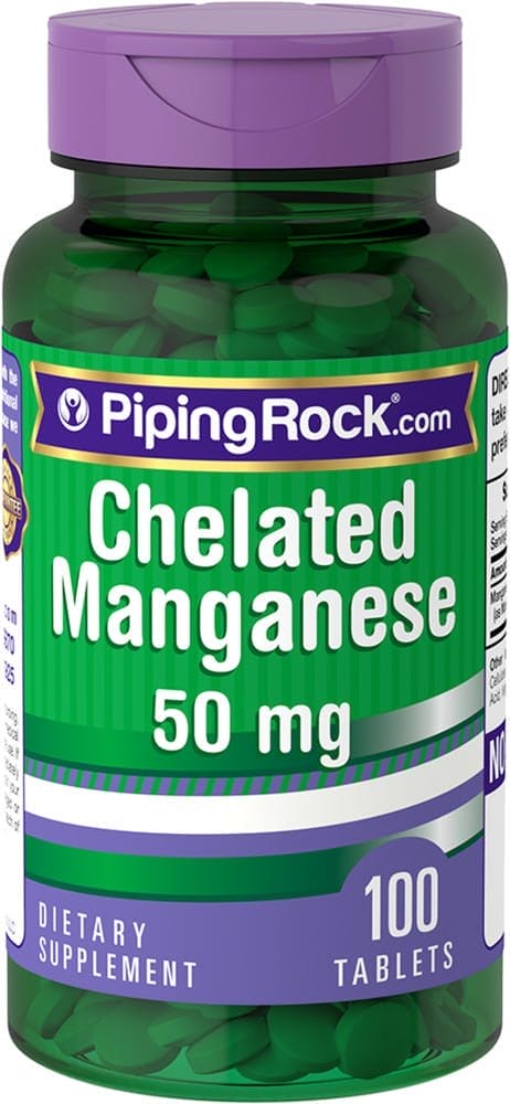 Manganeso quelado , 50 mg, 100 Tabletas