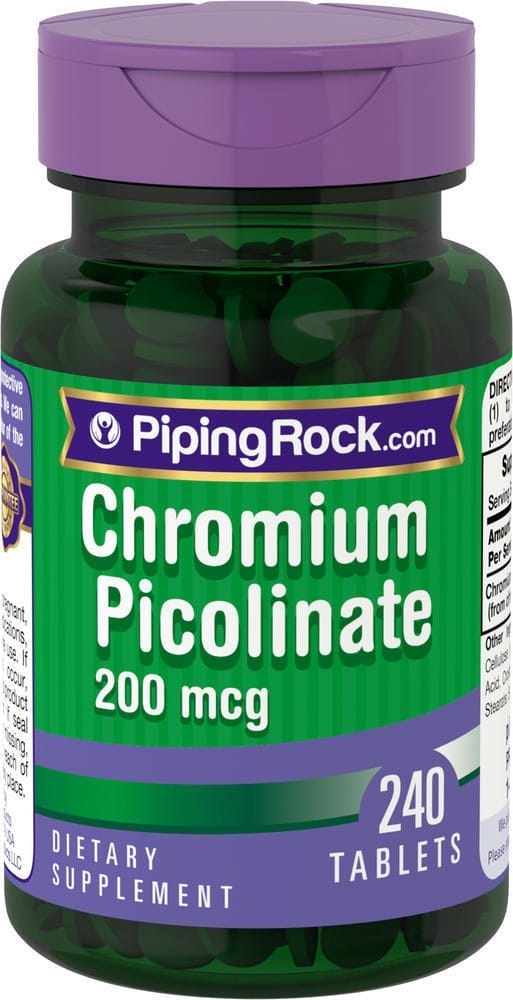 Picolinato de cromo , 200 mcg, 240 Tabletas