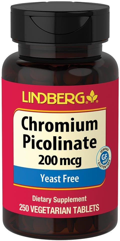 Picolinato de cromo , 200 mcg, 250 Tabletas vegetarianas