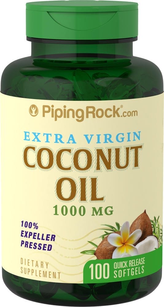 Aceite de coco orgánico (virgen extra) , 1000 mg, 100 Cápsulas blandas de liberación rápida