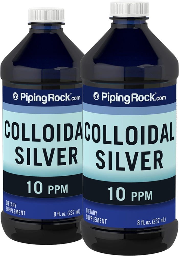 Líquido de plata coloidal 10 ppm, 8 fl oz (237 mL) Botella/Frasco, 2 Botellas/Frascos