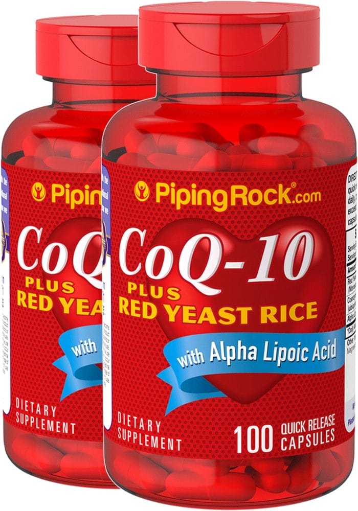 CoQ10 with Red Yeast Rice, 100 Quick Release Capsules, 2 Bottles