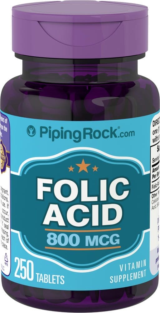 Ácido fólico , 800 mcg, 250 Tabletas