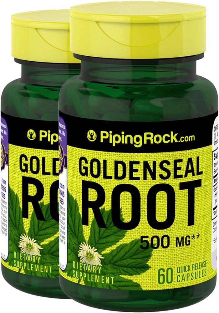 Raíz de sello de oro , 500 mg, 60 Cápsulas de liberación rápida, 2 Botellas/Frascos