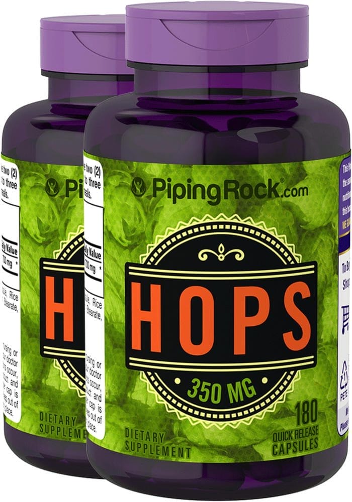 Lúpulo , 350 mg, 180 Cápsulas de liberación rápida, 2 Botellas/Frascos