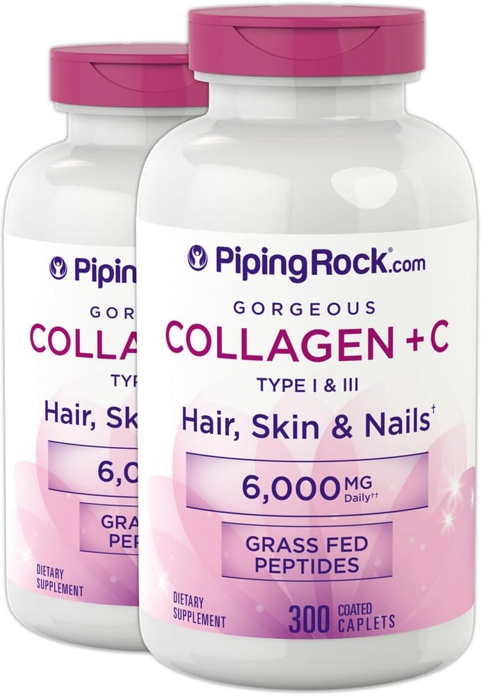 Colágeno hidrolizado tipo I y II, 1000 mg, 300 Comprimidos recubiertos, 2 Botellas/Frascos