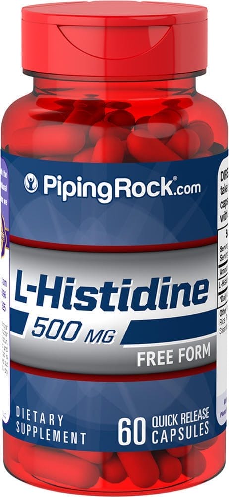 L-histidina, 500 mg, 60 Cápsulas de liberación rápida