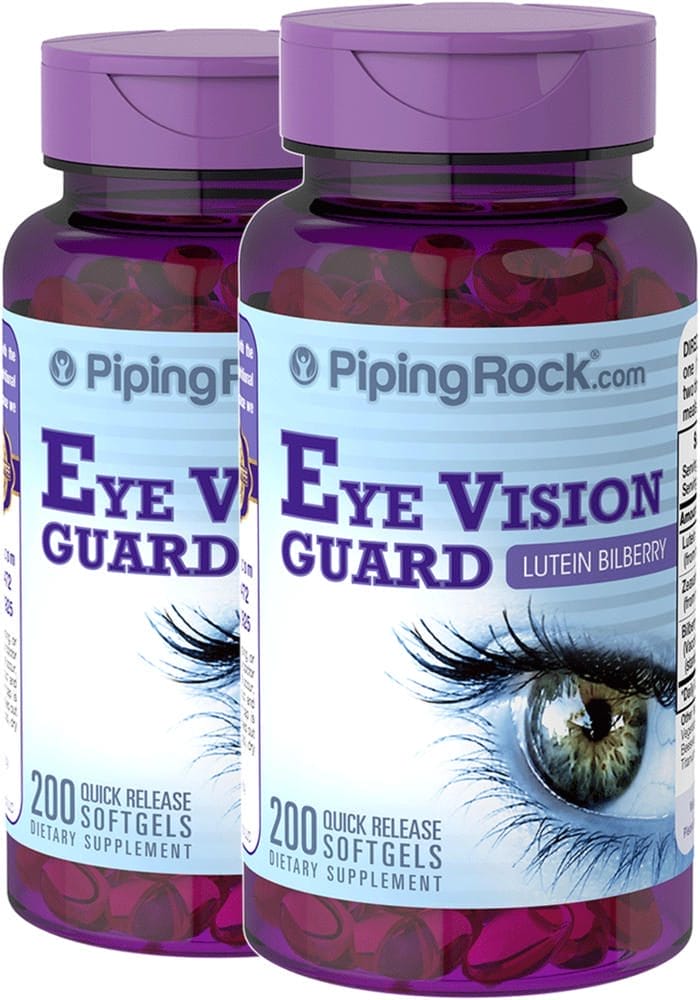 Eye Vision Guard a base de luteína y arándano, 200 Cápsulas blandas de liberación rápida, 2 Botellas/Frascos