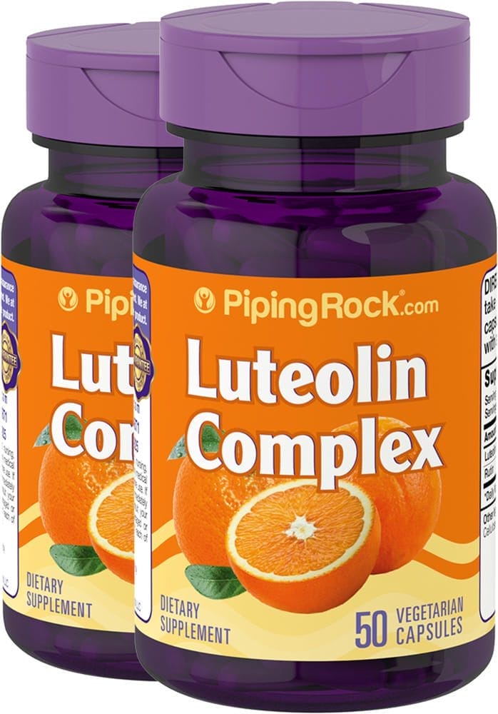 Complejo de luteolina, 100 mg, 50 Cápsulas vegetarianas, 2 Botellas/Frascos