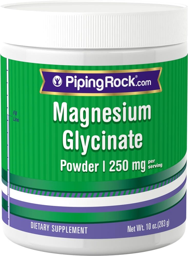 Glicinato de magnesio en polvo, 250 mg (por porción), 10 oz (283 g) Botella/Frasco