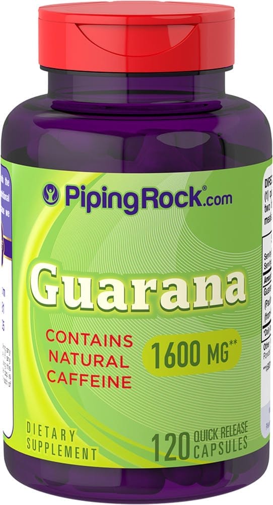 Guaraná potenciador de la fuerza , 1600 mg, 120 Cápsulas de liberación rápida