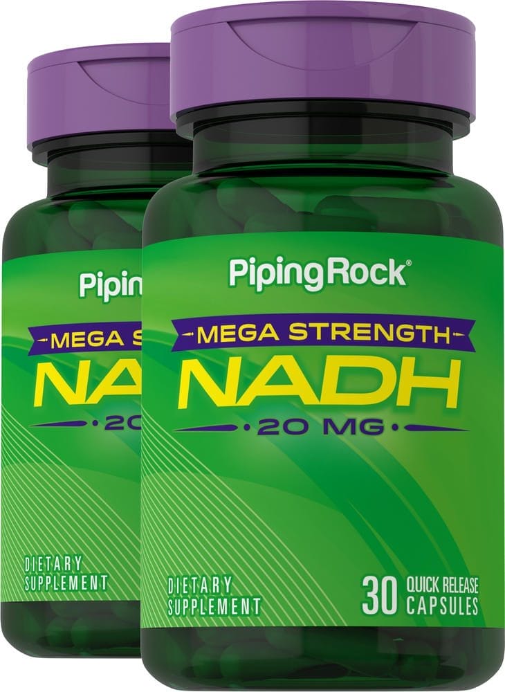 NADH potenciador de la fuerza , 20 mg, 30 Cápsulas de liberación rápida, 2 Botellas/Frascos