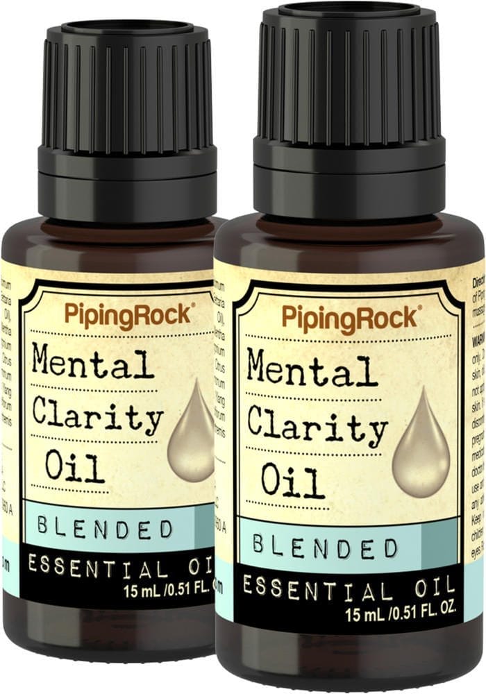 Mezcla de aceites esenciales Mental Clarity, 1/2 fl oz (15 mL) Frasco con dosificador, 2 Frascos con dosificador