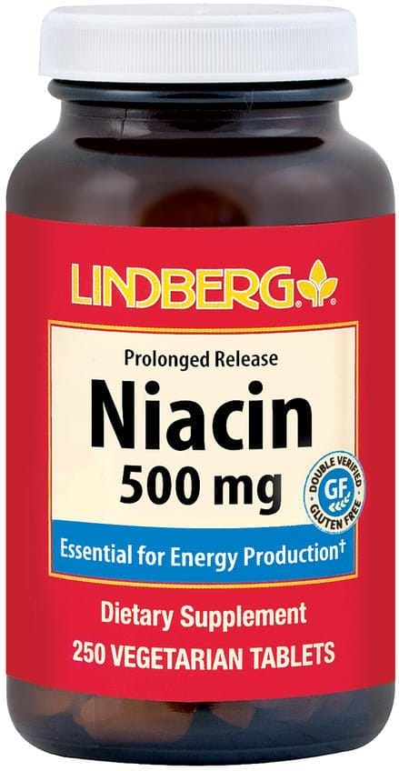 Niacina (liberación prolongada), 500 mg, 250 Tabletas vegetarianas