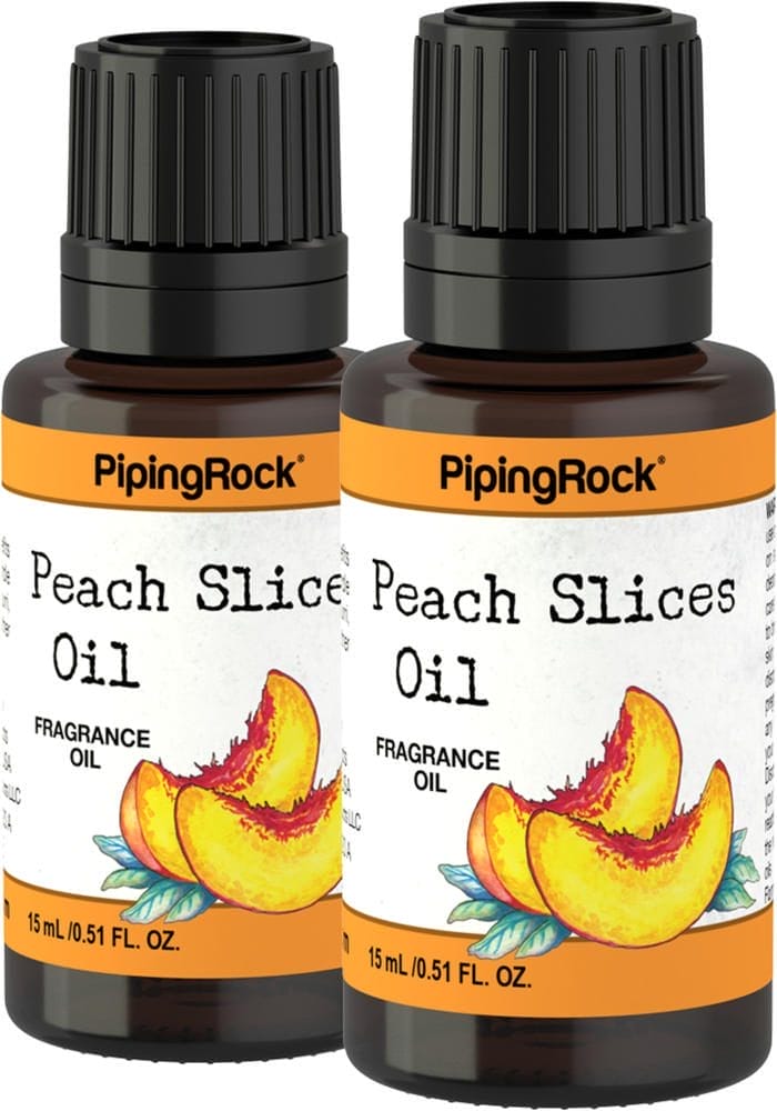 Aceite con fragancia de melocotón, 1/2 fl oz (15 mL) Frasco con dosificador, 2 Frascos con dosificador