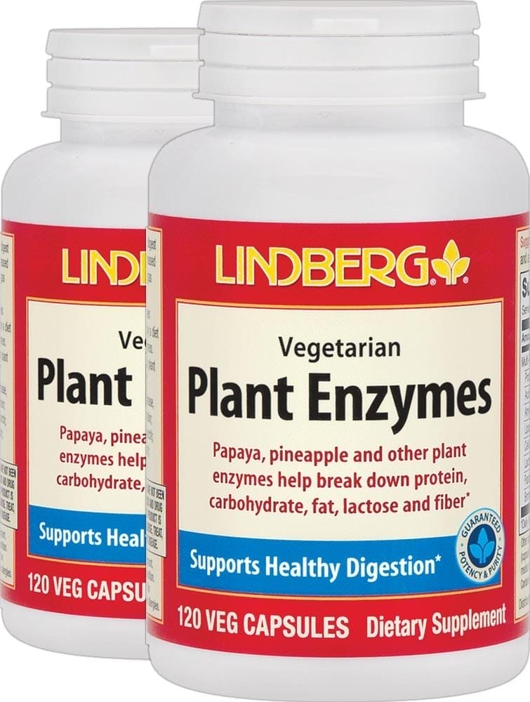 Plant Enzymes, 120 Cápsulas vegetarianas, 2 Botellas/Frascos