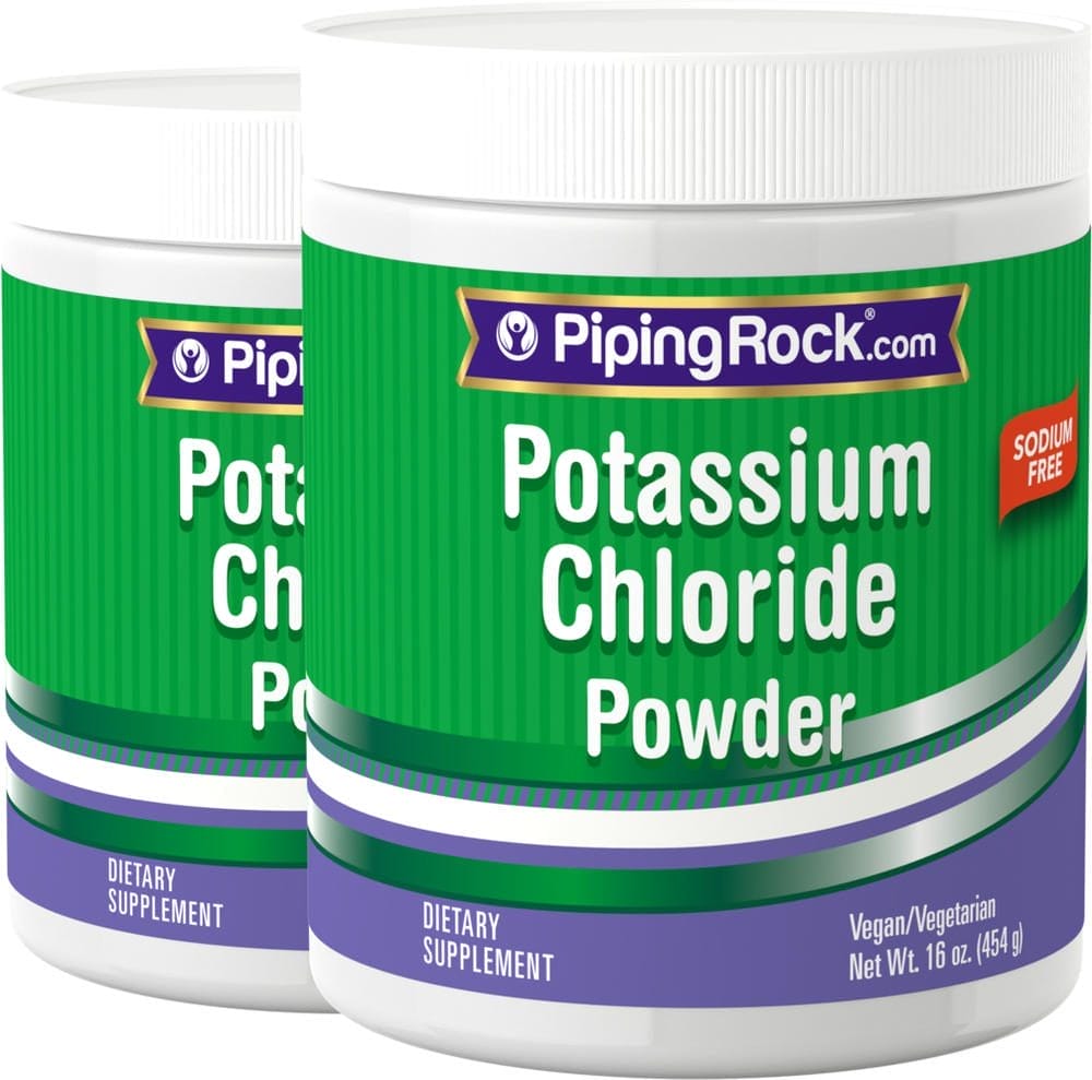 Polvo de cloruro de potasio, 408 mg, 16 oz (454 g) Botella/Frasco, 2 Botellas/Frascos
