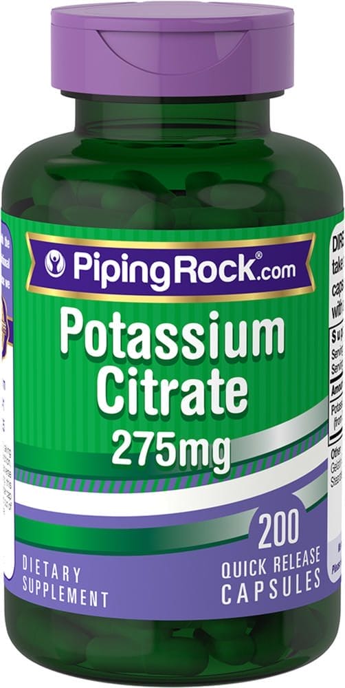 Citrato de potasio , 275 mg, 200 Cápsulas de liberación rápida