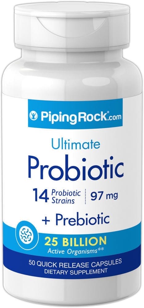 Probiotic-14 - 25 000 millones de organismos con Prebiótico, 50 Cápsulas de liberación rápida