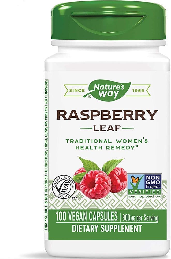 Hojas de frambuesa roja , 900 mg (por porción), 100 Cápsulas vegetarianas