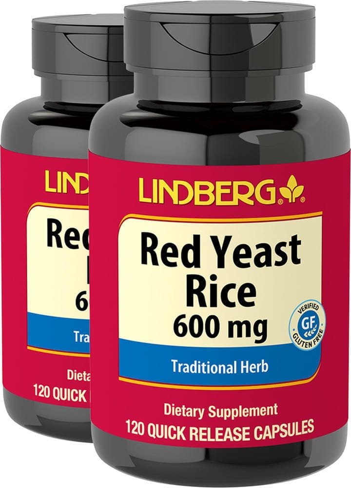 Arroz de levadura roja , 600 mg, 120 Cápsulas, 2 Botellas/Frascos