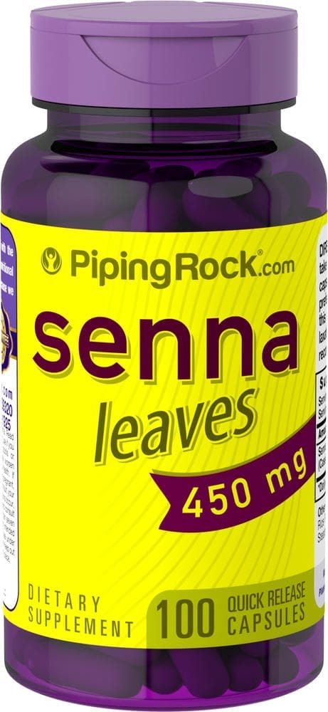 Hojas de sena , 450 mg, 100 Cápsulas de liberación rápida