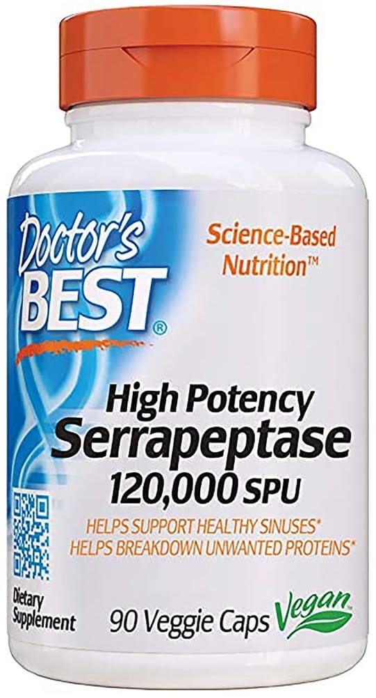 Serrapeptasa 120 000 SPU, 120,000 SPU, 90 Cápsulas vegetarianas