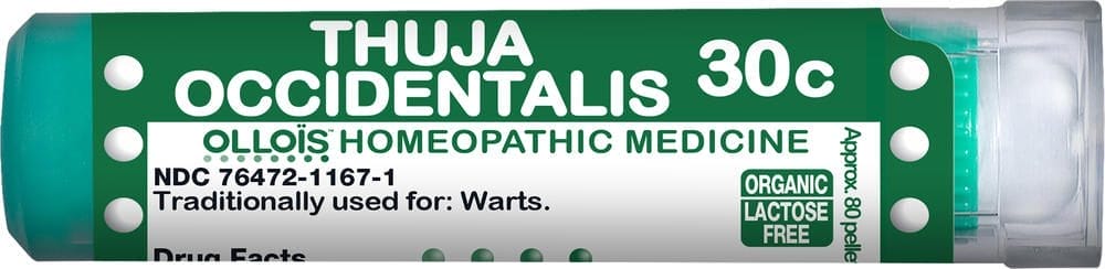 Thuja occidentalis 30C Homeopatía antiverrugas, 80 Gránulos