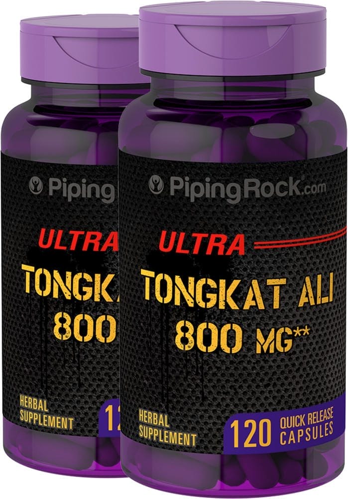 Tongkat Ali - Long Jack, 800 mg, 120 Cápsulas de liberación rápida, 2 Botellas/Frascos